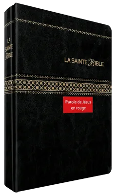 Bible Segond 1910 famille souple noir or onglets - Paroles de Jésus en rouge