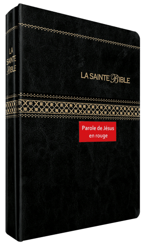 Bible Segond 1910 famille souple noir or onglets - Paroles de Jésus en rouge