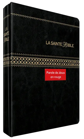 Bible Segond 1910 famille souple noir or onglets - Paroles de Jésus en rouge