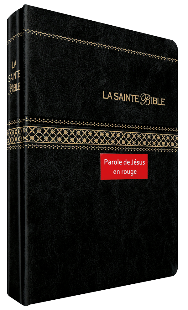 Bible Segond 1910 famille souple noire or onglets - Paroles de Jésus en rouge