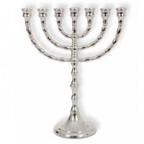 Menorah argent - 24.5 cm