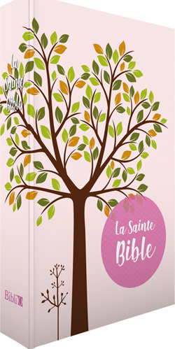 Bible Segond 1910 souple rose/arbre or