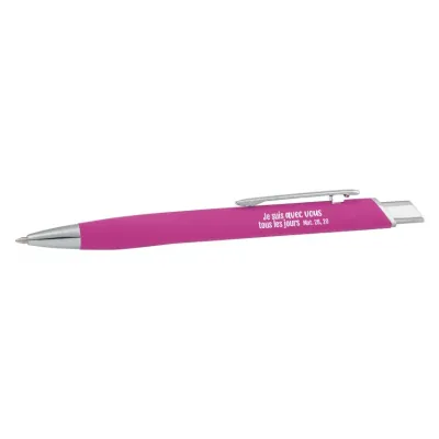 Stylo métal Salomé rose Je suis avec vous - Matt. 28:20