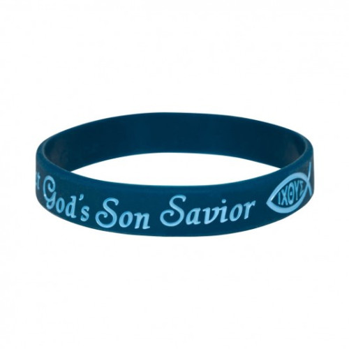 Bracelet silicone bleu "Savior"