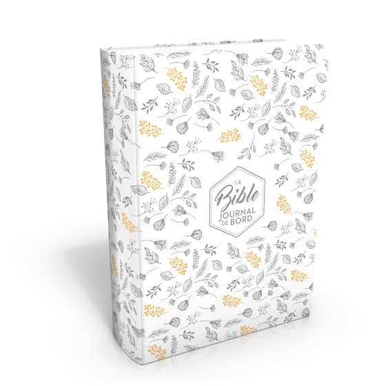 Bible SG21 Journal de bord souple Vivella blanc motifs dorés