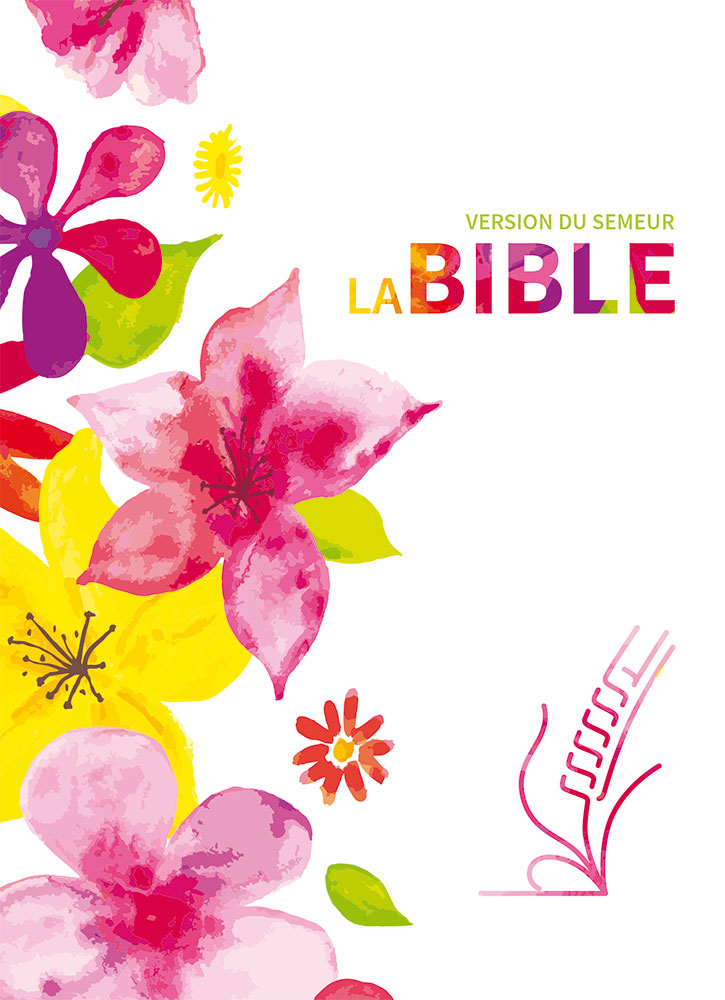 Bible Semeur rigide textile fleurs