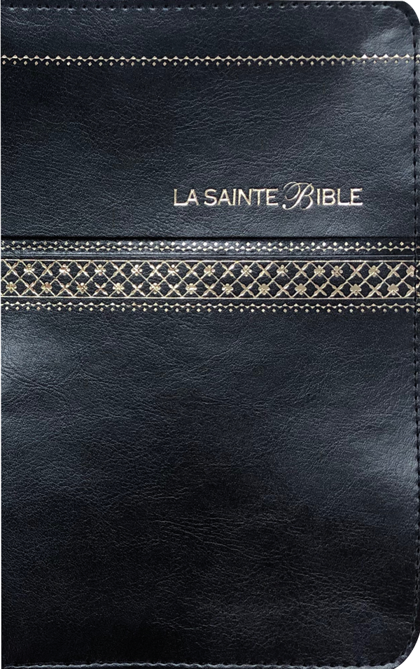 Bible Segond 1910 souple noir or zip onglets