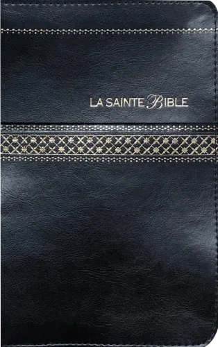Bible Segond 1910 souple noir or zip onglets