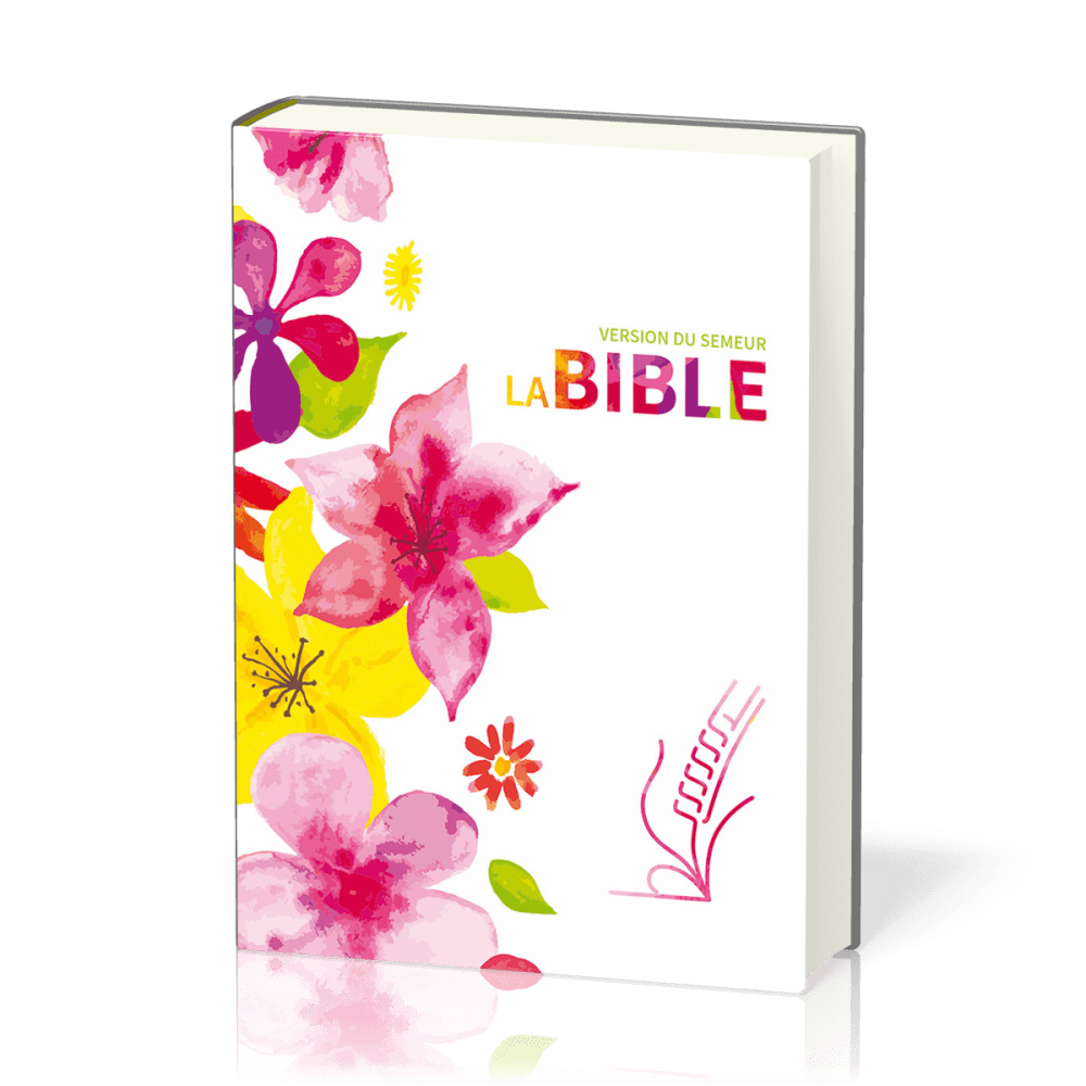 Bible Semeur rigide textile fleurs