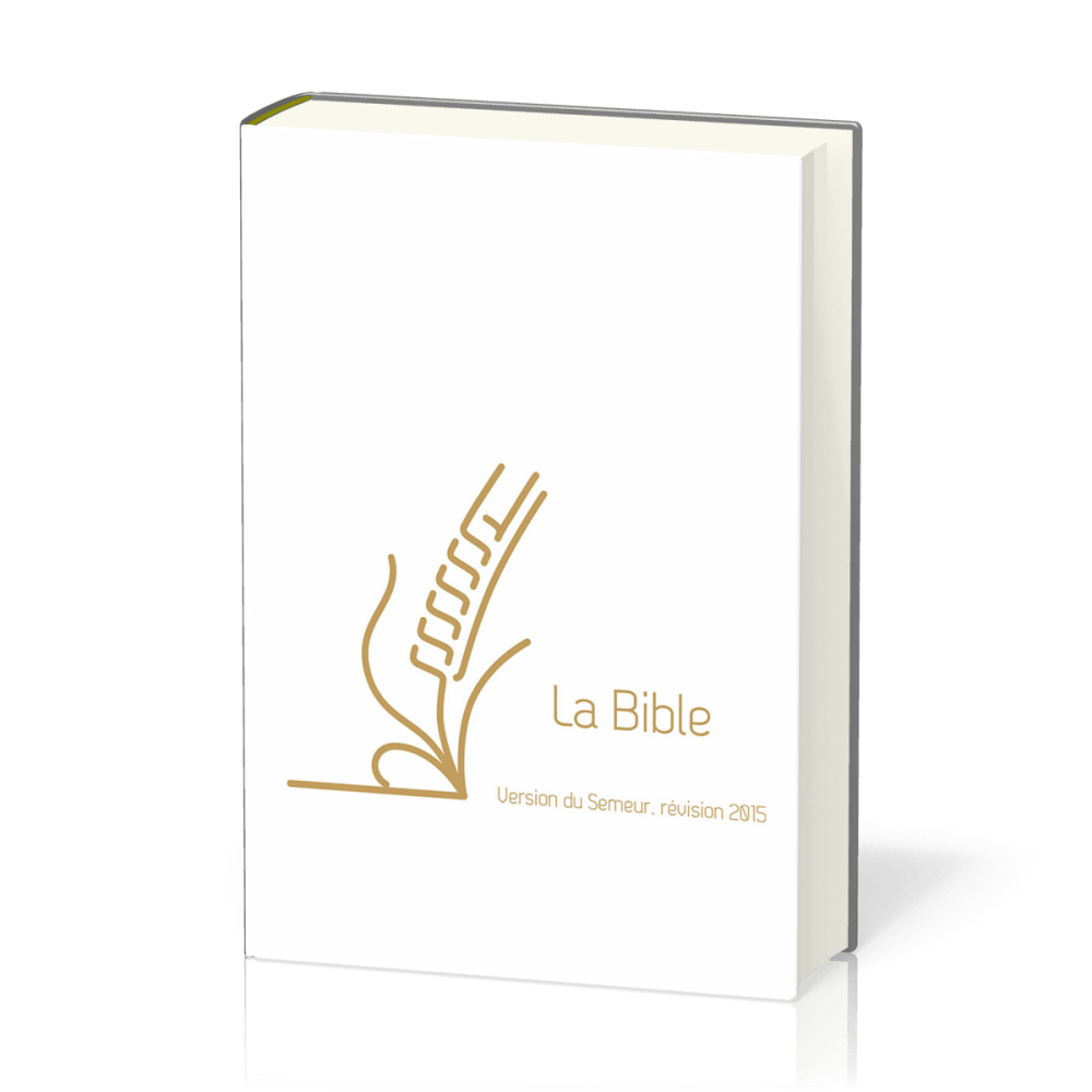 Bible Semeur rigide lin blanc or