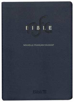 Bible NFC souple bleu or zip