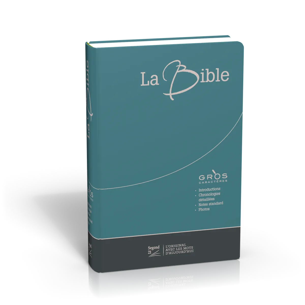 Bible SG21 gros caractères semi rigide duo bleu/gris