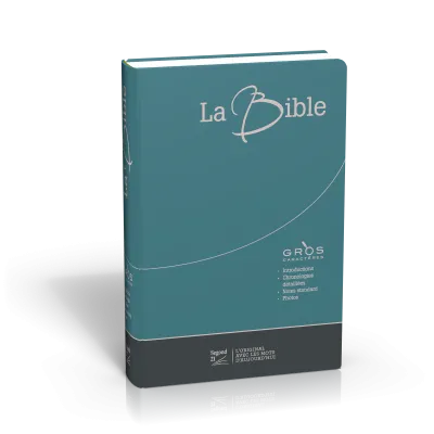 Bible SG21 gros caractères semi rigide duo bleu/gris