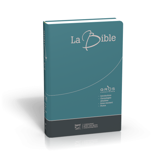 Bible SG21 gros caractères semi rigide duo bleu/gris