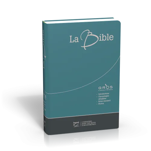 Bible SG21 gros caractères semi rigide duo bleu/gris