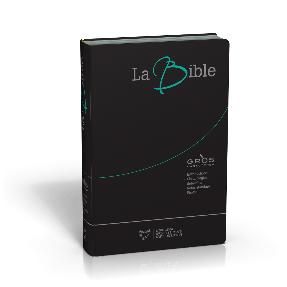 Bible SG21 gros caractères souple noire argent