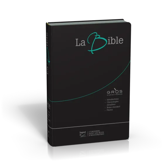 Bible SG21 gros caractères souple noire argent