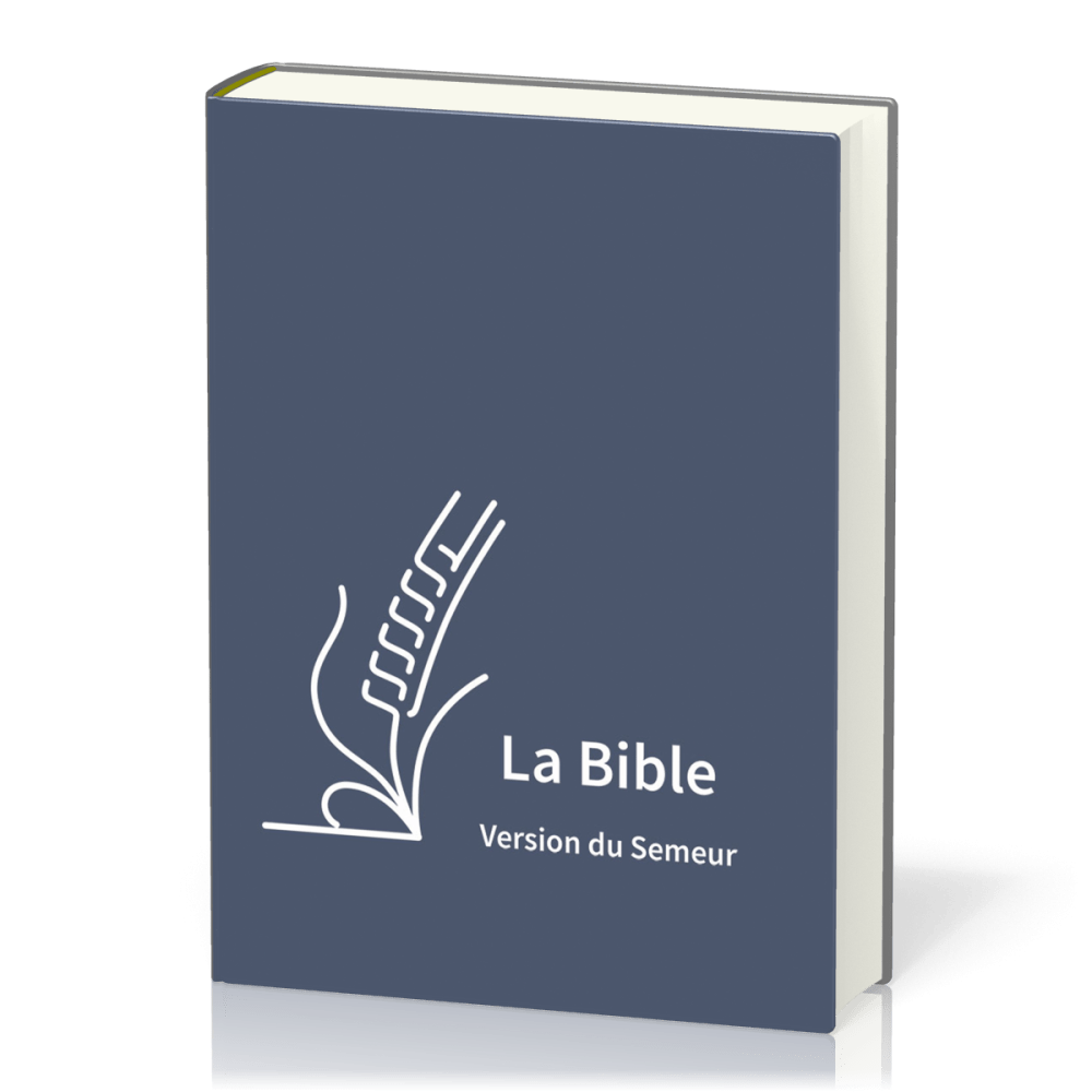 Bible Semeur gros caractères souple textile bleu