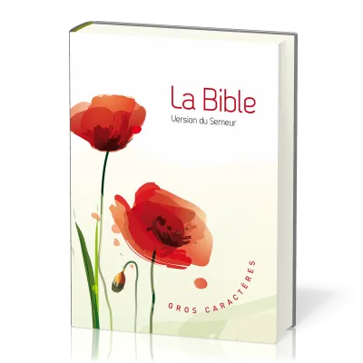 Bible Semeur gros caractères souple textile fleurs
