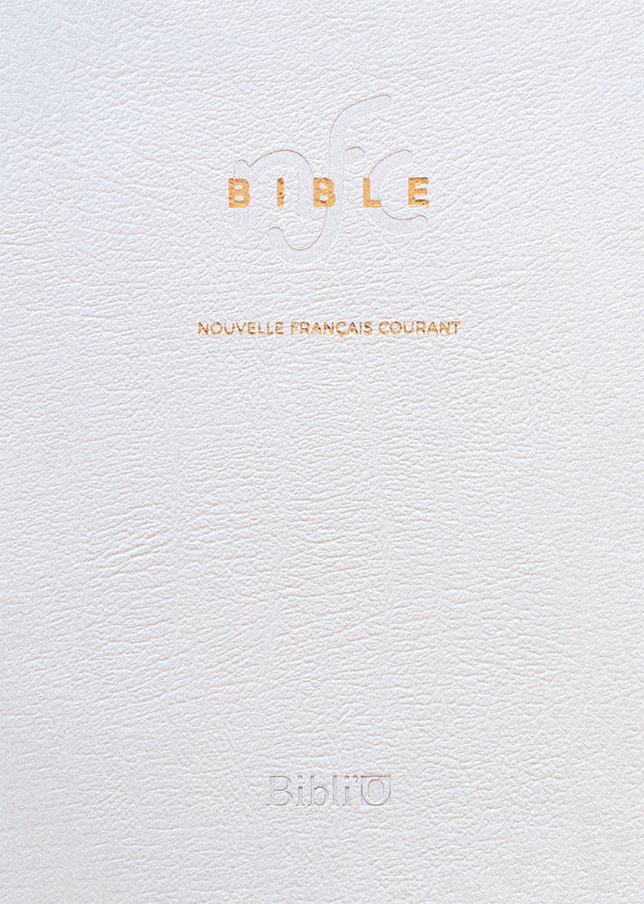 Bible NFC souple blanc or