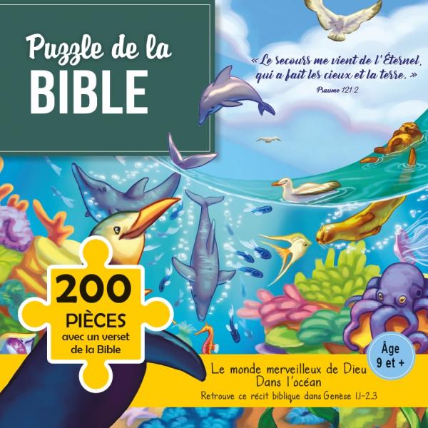 Puzzle de la Bible : Le secours me vient de l’Éternel - 200 pièces avec un verset de la Bible