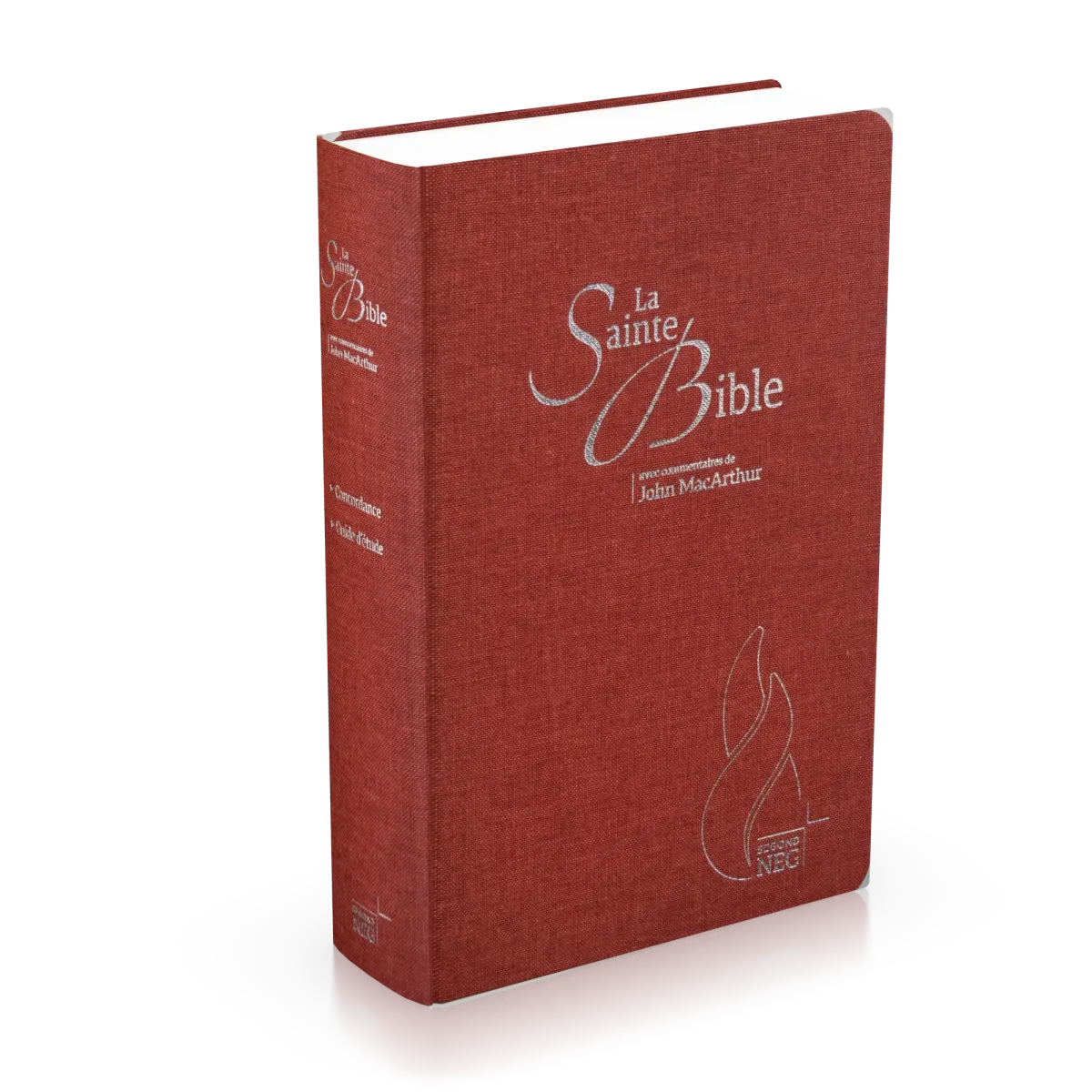 Bible NEG MacArthur souple textile carmin