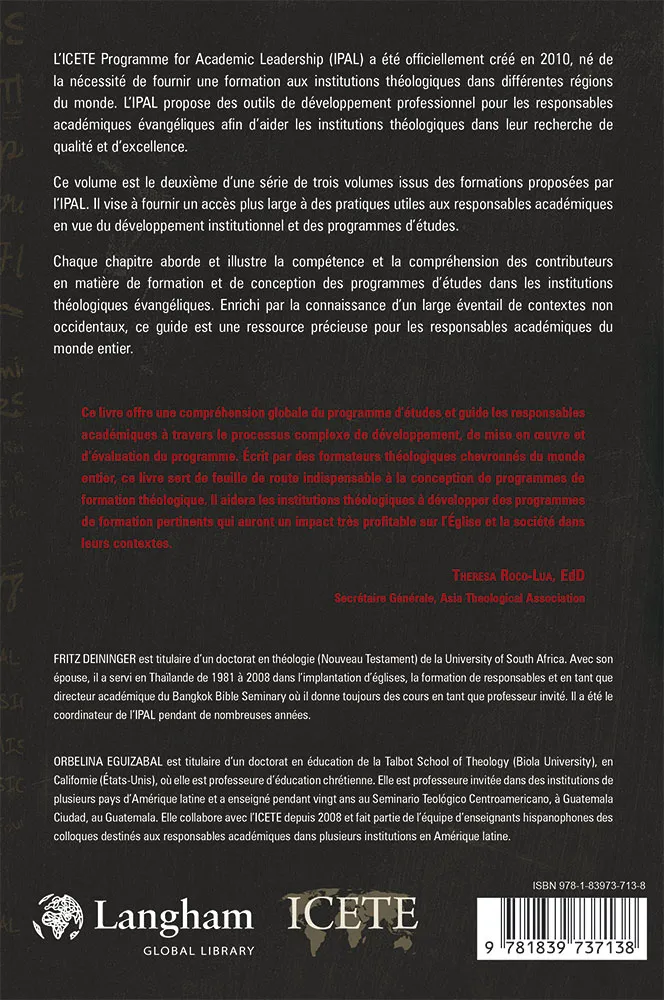 Direction académique dans la formation théologique (La) - Vol 2 : Conception et gestion de programme